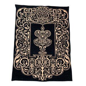 Beljen Mills Decorative Tapestry Wall Hanging Black Ornate Urn Design